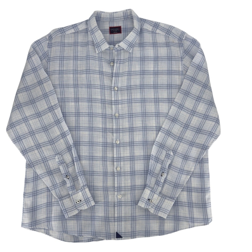 UNTUCKit Linen Plaid Shirt XXL